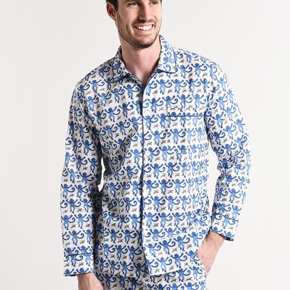 Roller Rabbit Blue and White Men's Pajama Set